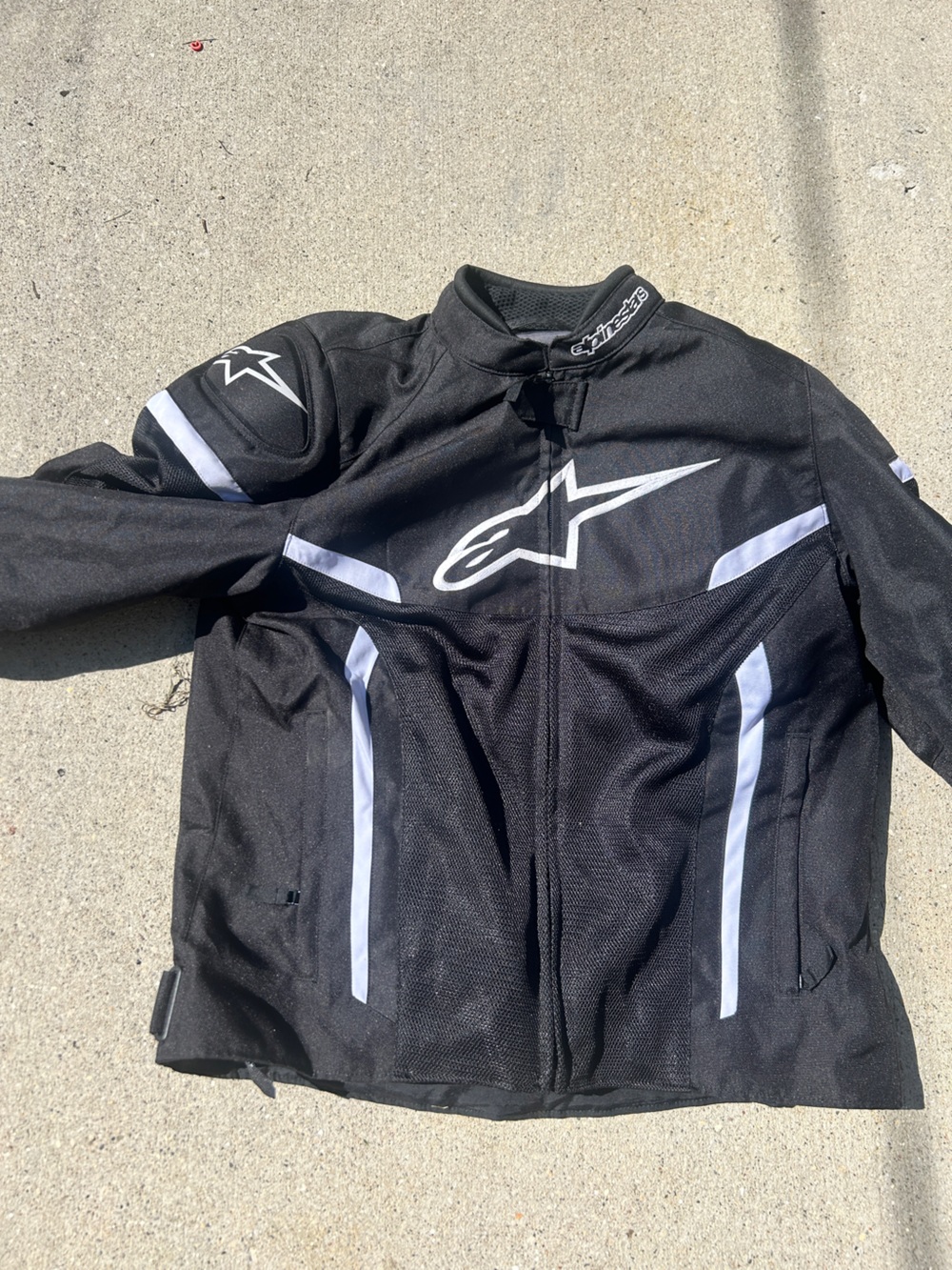 Alpinestars Black Textile Motorcycle Jacket with White Stripes